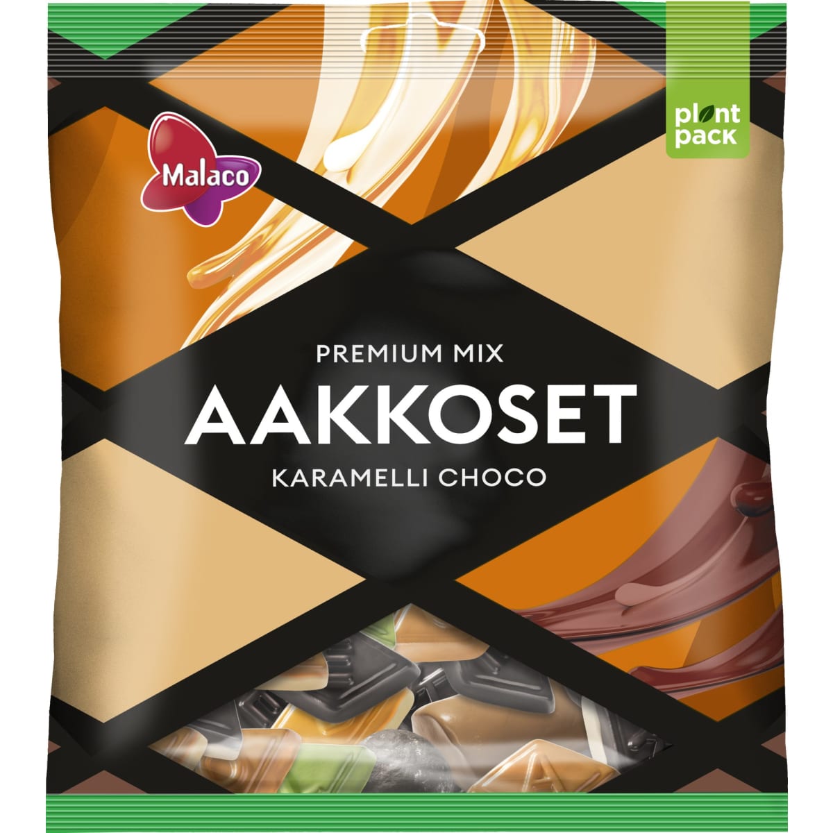 Malaco Aakkoset Karamelli Choco 290 g karkkipussi   verkkokauppa