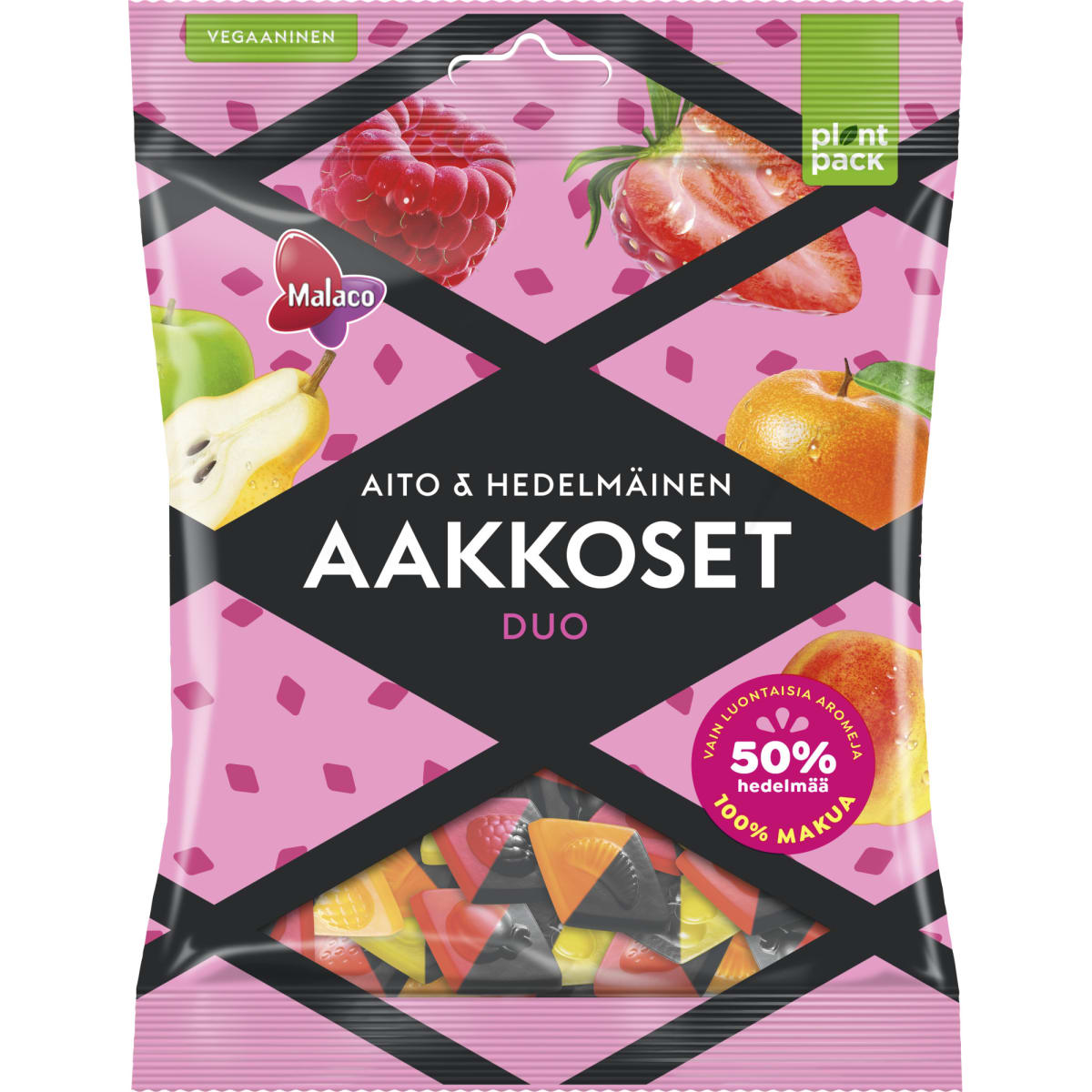 Malaco Aakkoset Aito & Hedelmäinen Duo 230 g karkkipussi   verkkokauppa