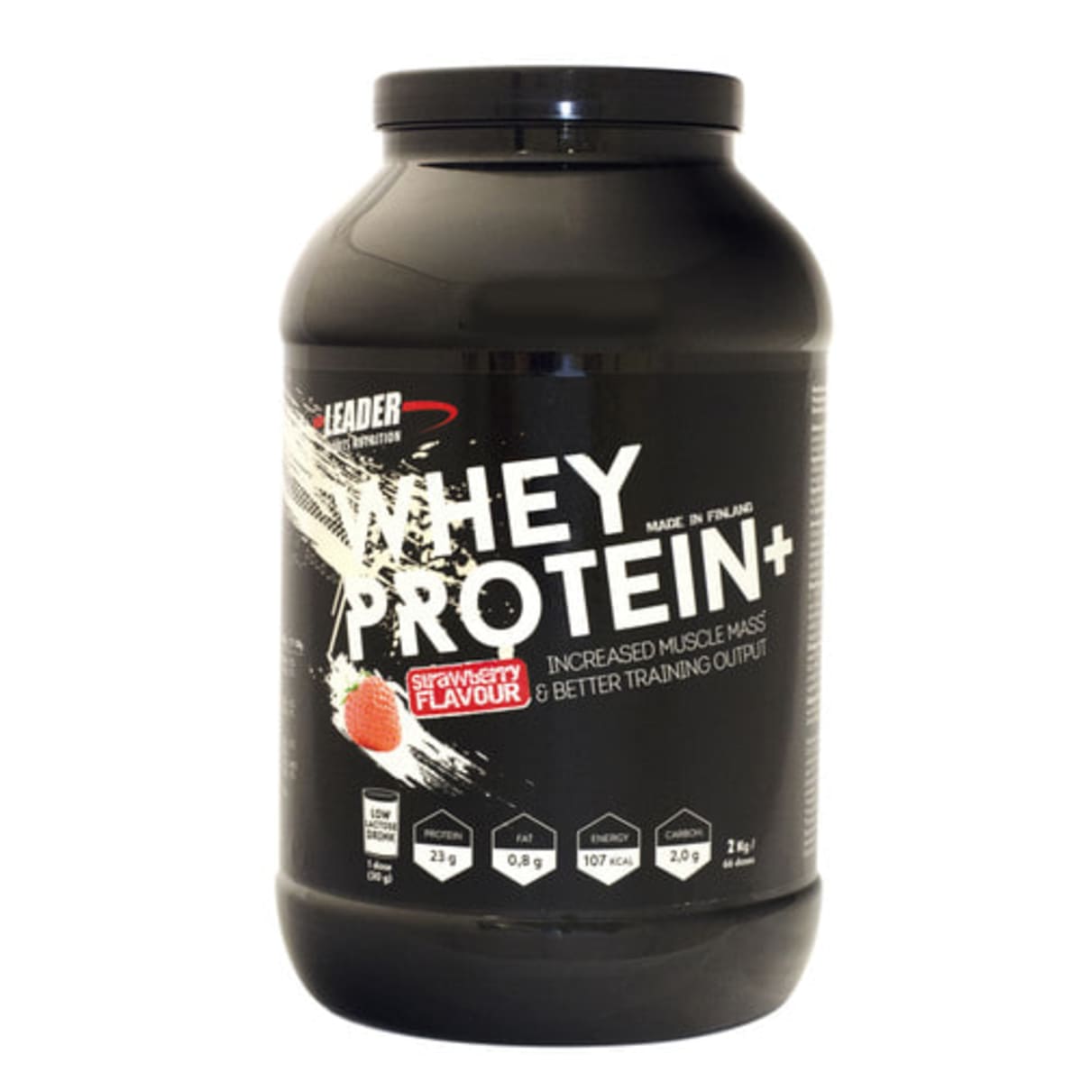 Leader Whey Protein+ Mansikka 2 kg proteiinijauhe   verkkokauppa