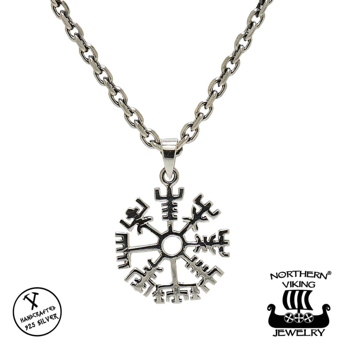 Northern Viking Jewelry Silver Vegvisir hopeariipus   verkkokauppa