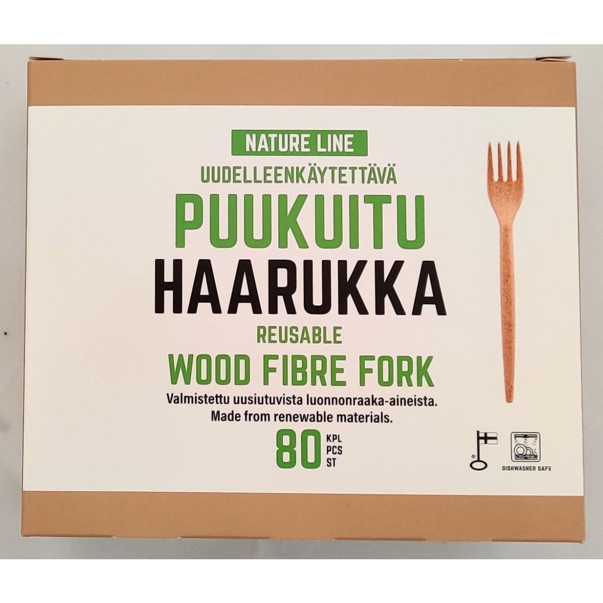 Nature Line 17 cm puukuituhaarukka 80 kpl/pkt  verkkokauppa