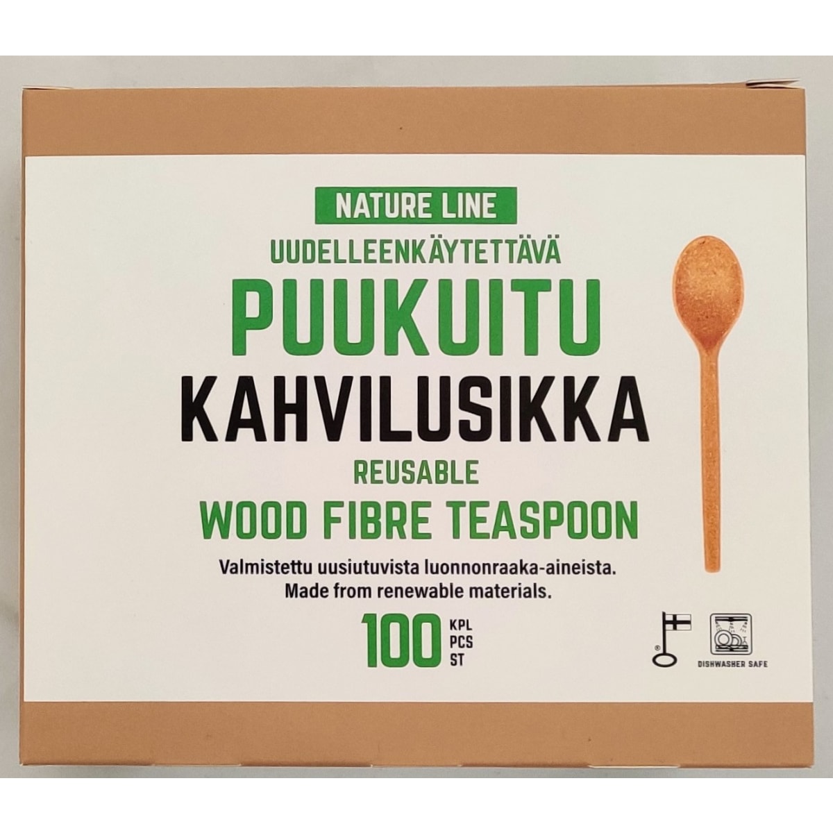 Nature Line 13 cm puukuitukahvilusikka 100 kpl/pkt   verkkokauppa