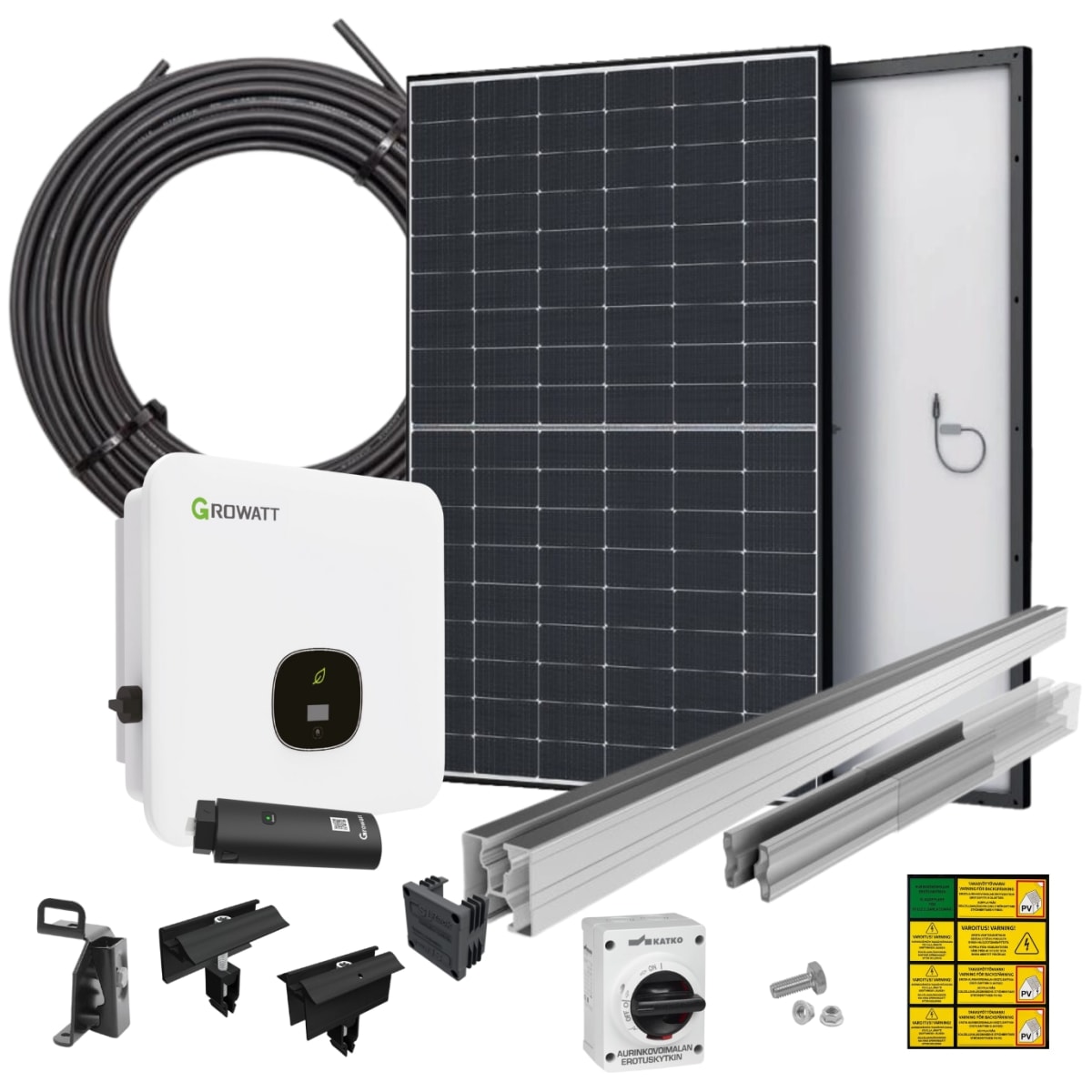 Soletek 8,20 kWp aurinkovoimala lukkoponttikatolle pystyasennukseen,  asennusvalmis  verkkokauppa