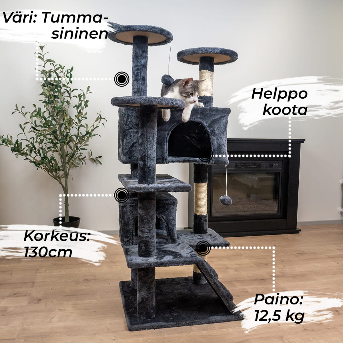 Trekker hotel 130cm kissan kiipeilypuu  verkkokauppa