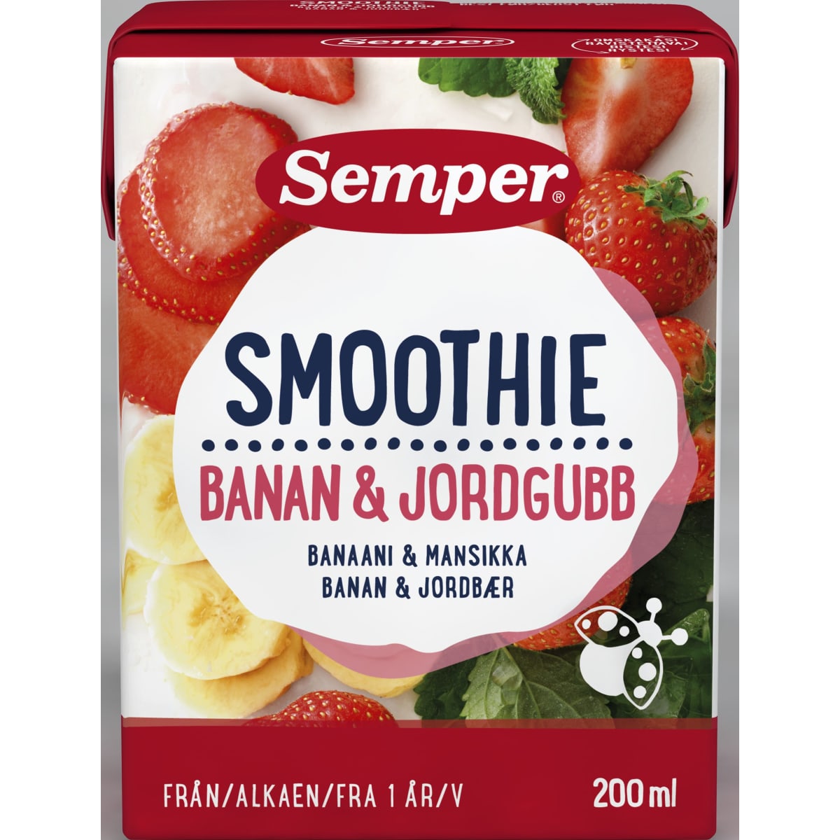 Semper Banaani-Mansikka 200ml smoothie 12kk  verkkokauppa