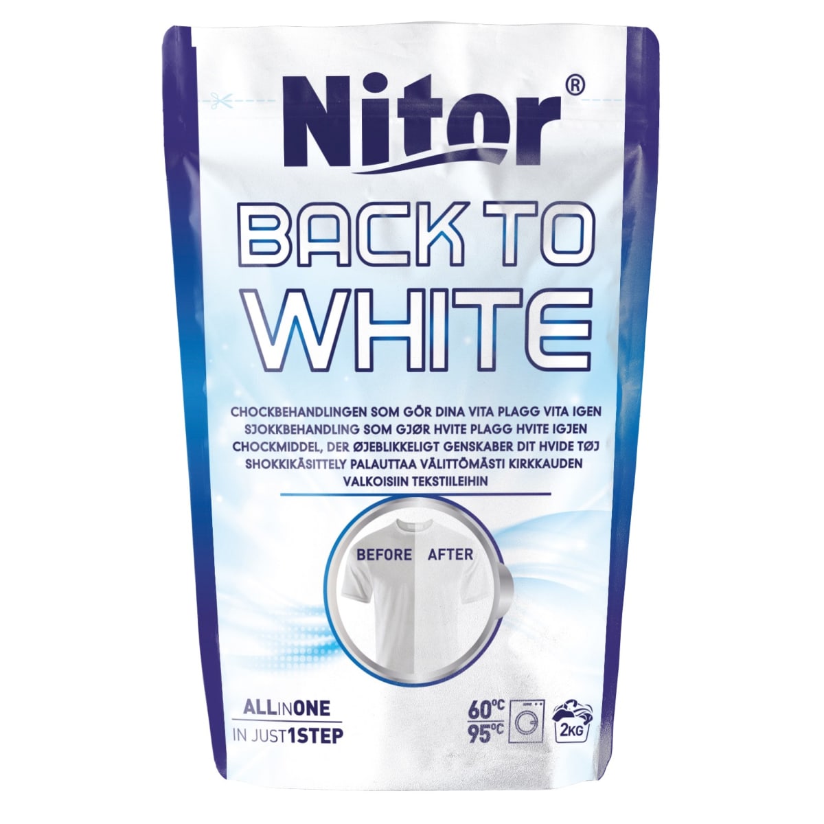 Nitor Back to White 400 g värin palauttaja valkoisille vaatteille |   verkkokauppa