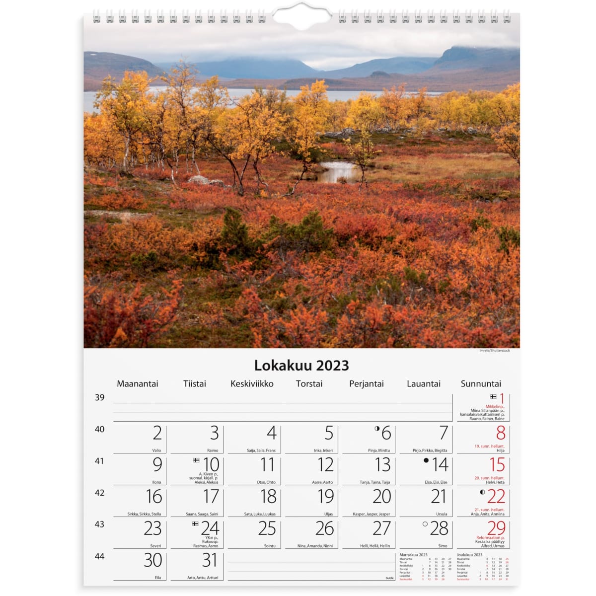 Burde Luonto 2023 seinäkalenteri  verkkokauppa