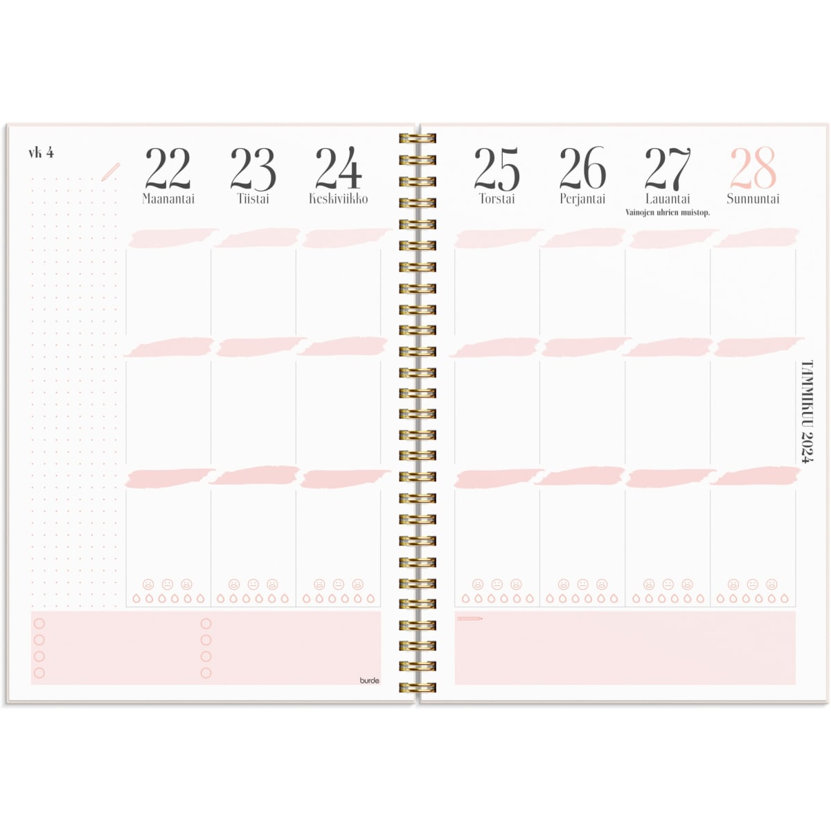 Burde Life Planner Pink Kalender 2024 - Kalender bei