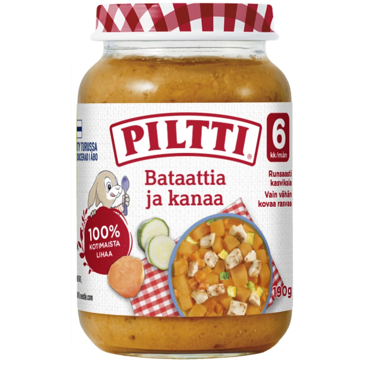 Piltti 190g Bataattia ja kanaa lastenateria 6kk   verkkokauppa