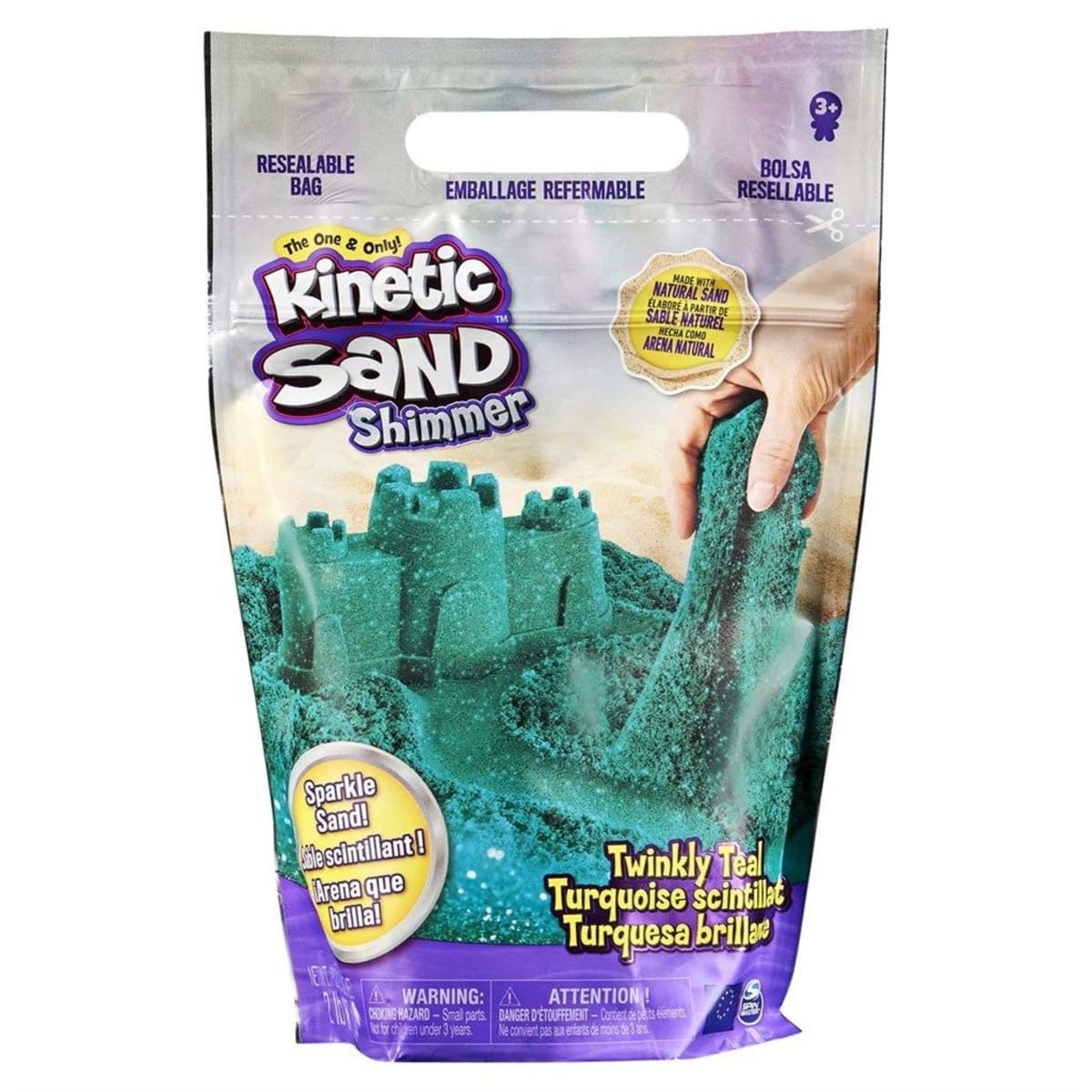 Kinetic Sand Glitter Sand Teal 900 g taikahiekka   verkkokauppa