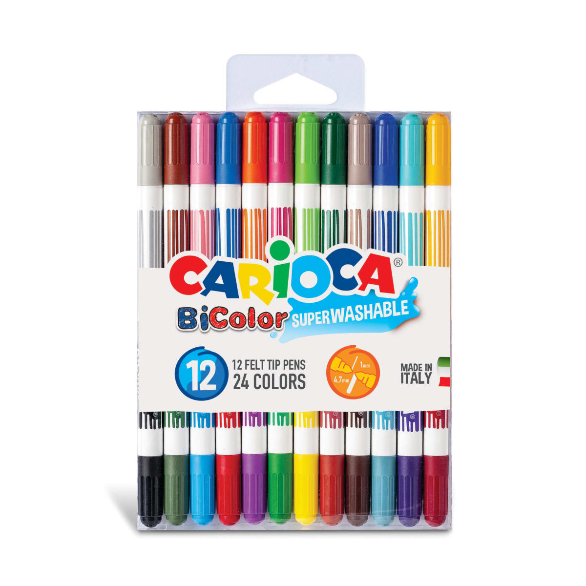 Carioca Bi-Color 12 kpl kaksipäinen tussi  verkkokauppa