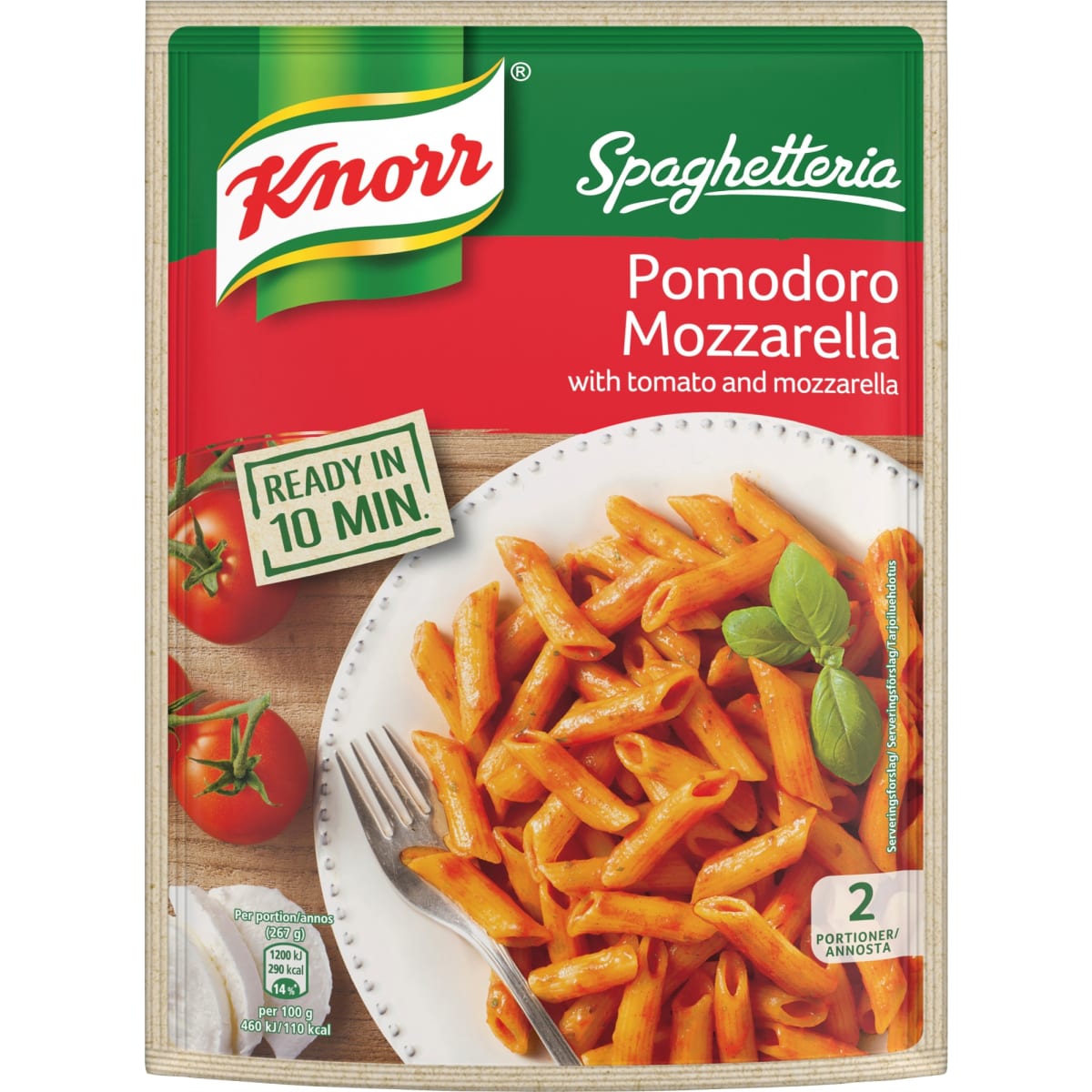 Knorr Spaghetteria Pomodro Mozarella 163 g ateria-aines   verkkokauppa