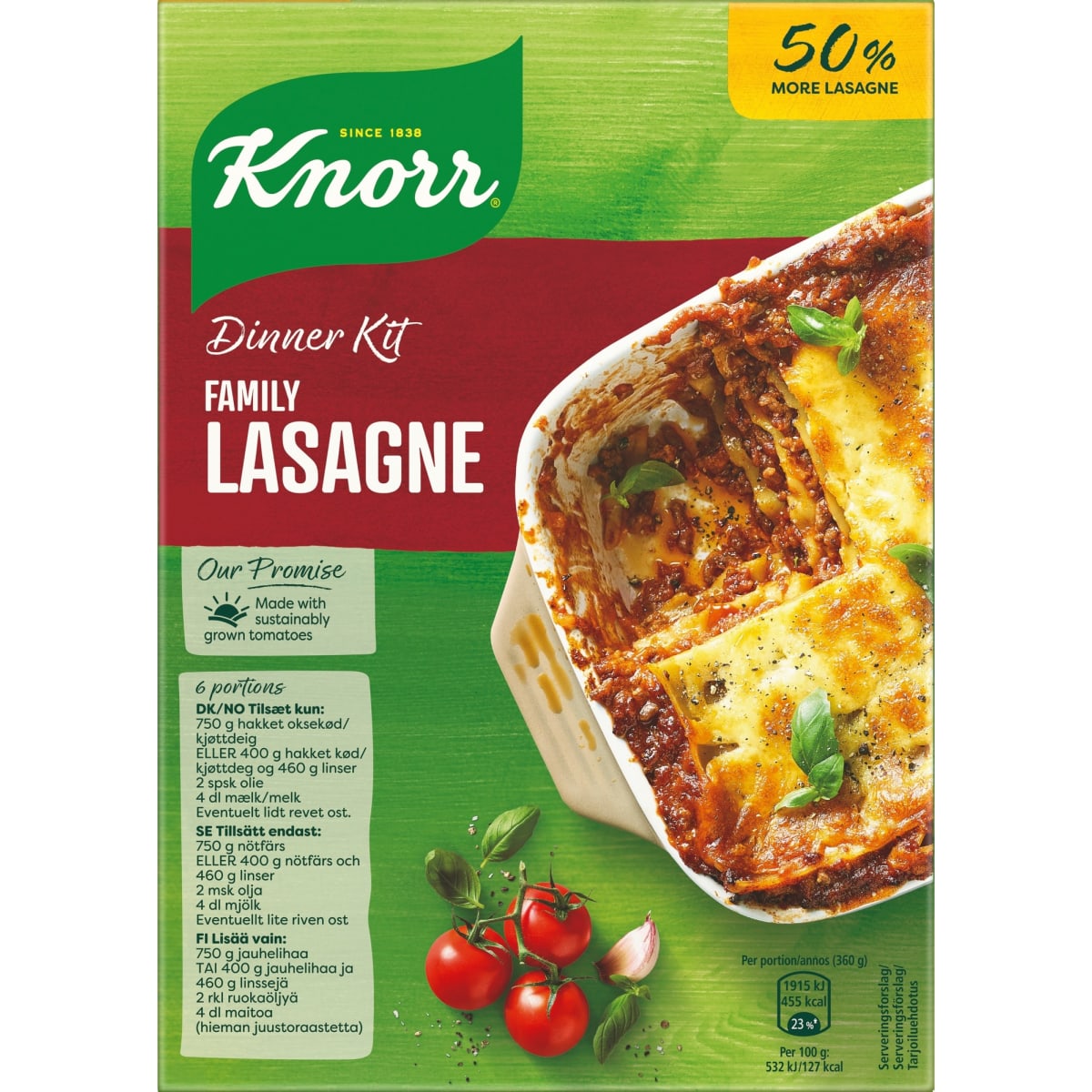 Knorr Dinner Kit Family Lasagne 350g ateria-aines   verkkokauppa