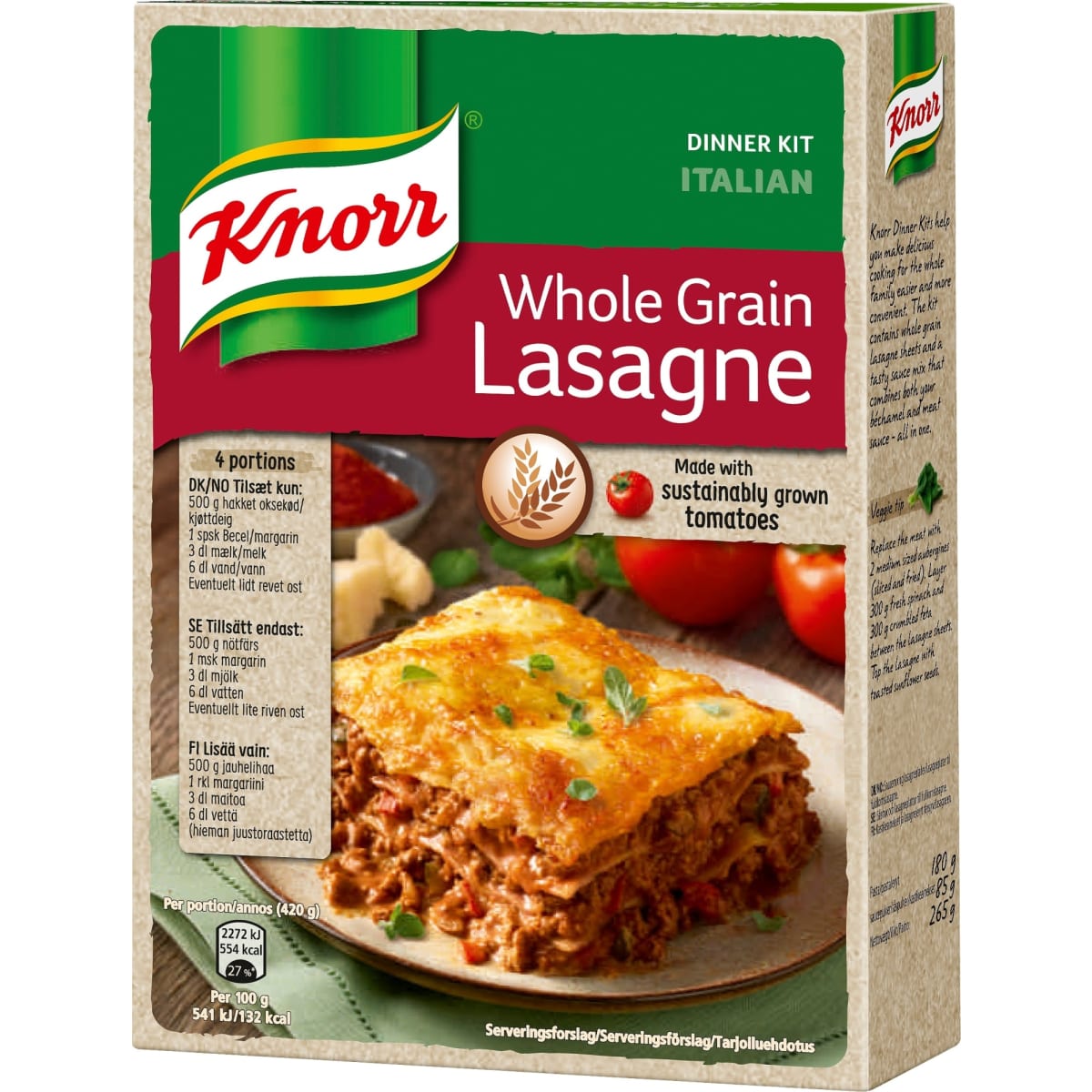 Knorr Family Täysjyvälasagne 363 g ateria-aines   verkkokauppa