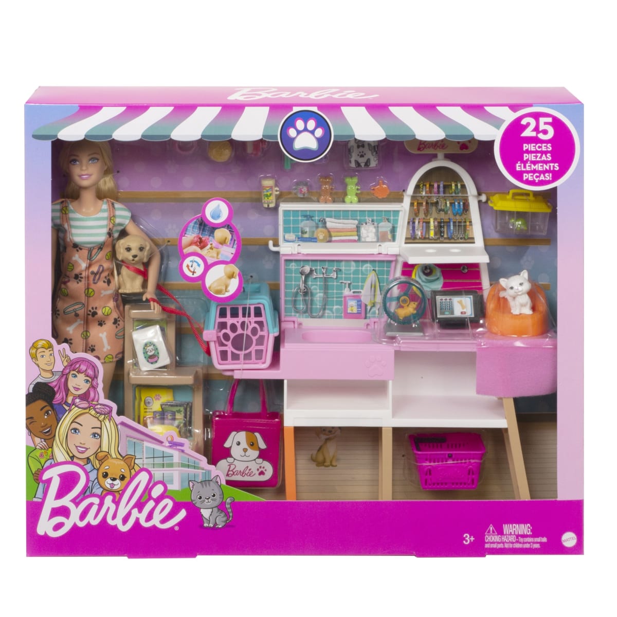 Barbie Pet Supply Store muotinukke ja eläimet  verkkokauppa