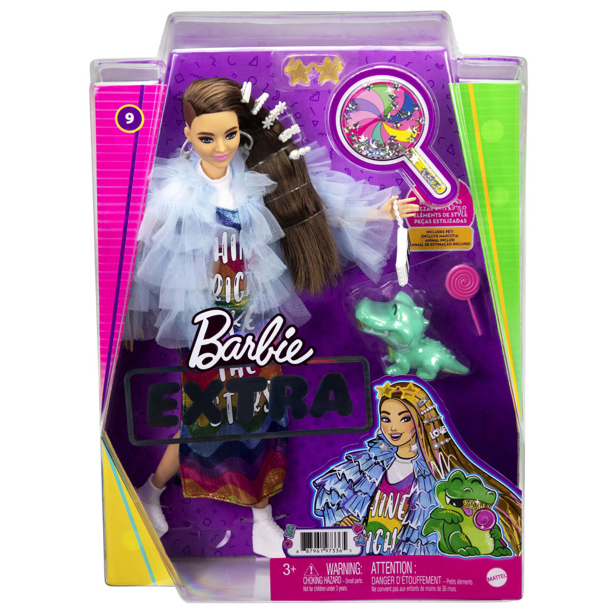 Barbie Extra Doll Rainbow Dress nukke  verkkokauppa