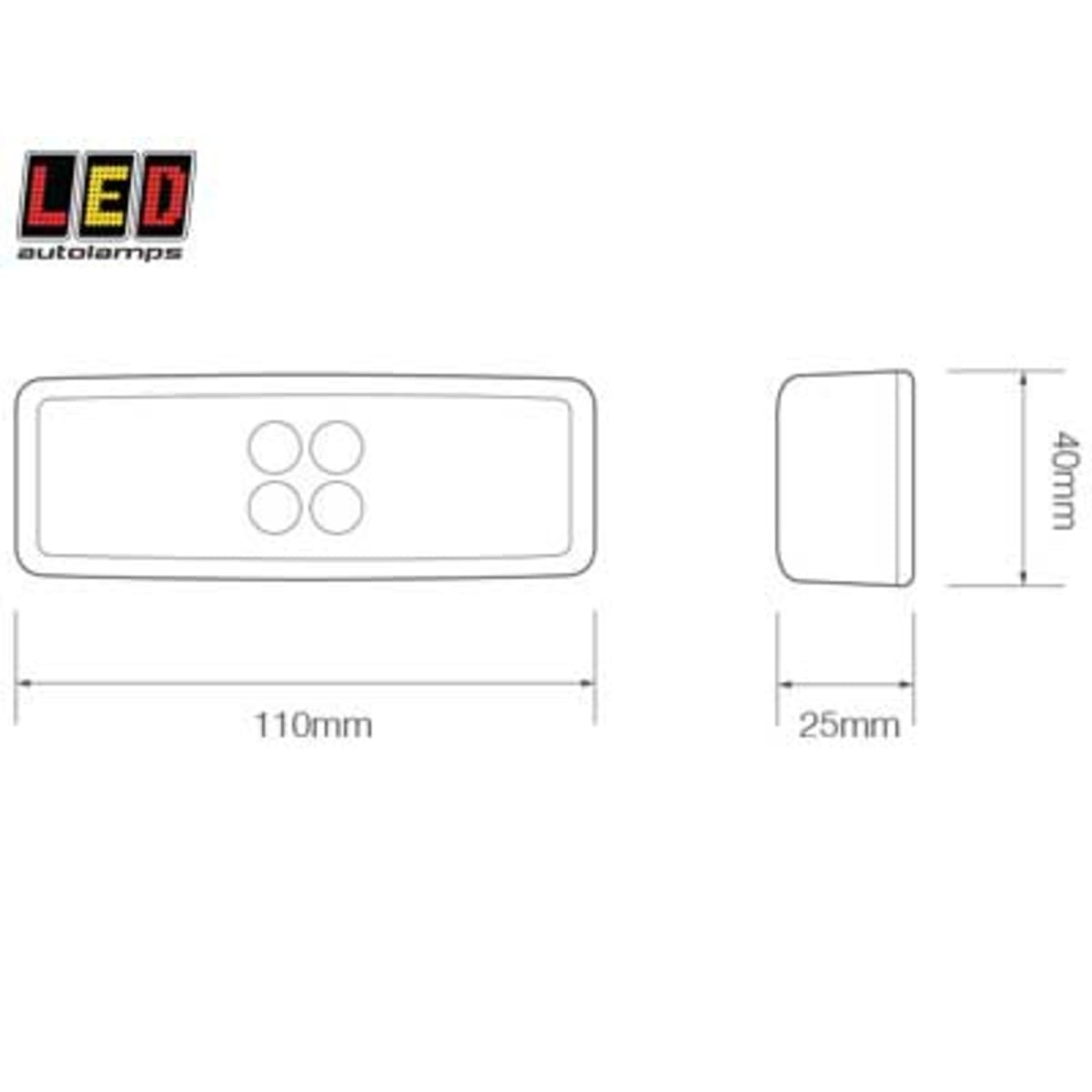 LED Autolamps 12/24V 110 x 40 x 25 mm valkoinen LED-äärivalo   verkkokauppa