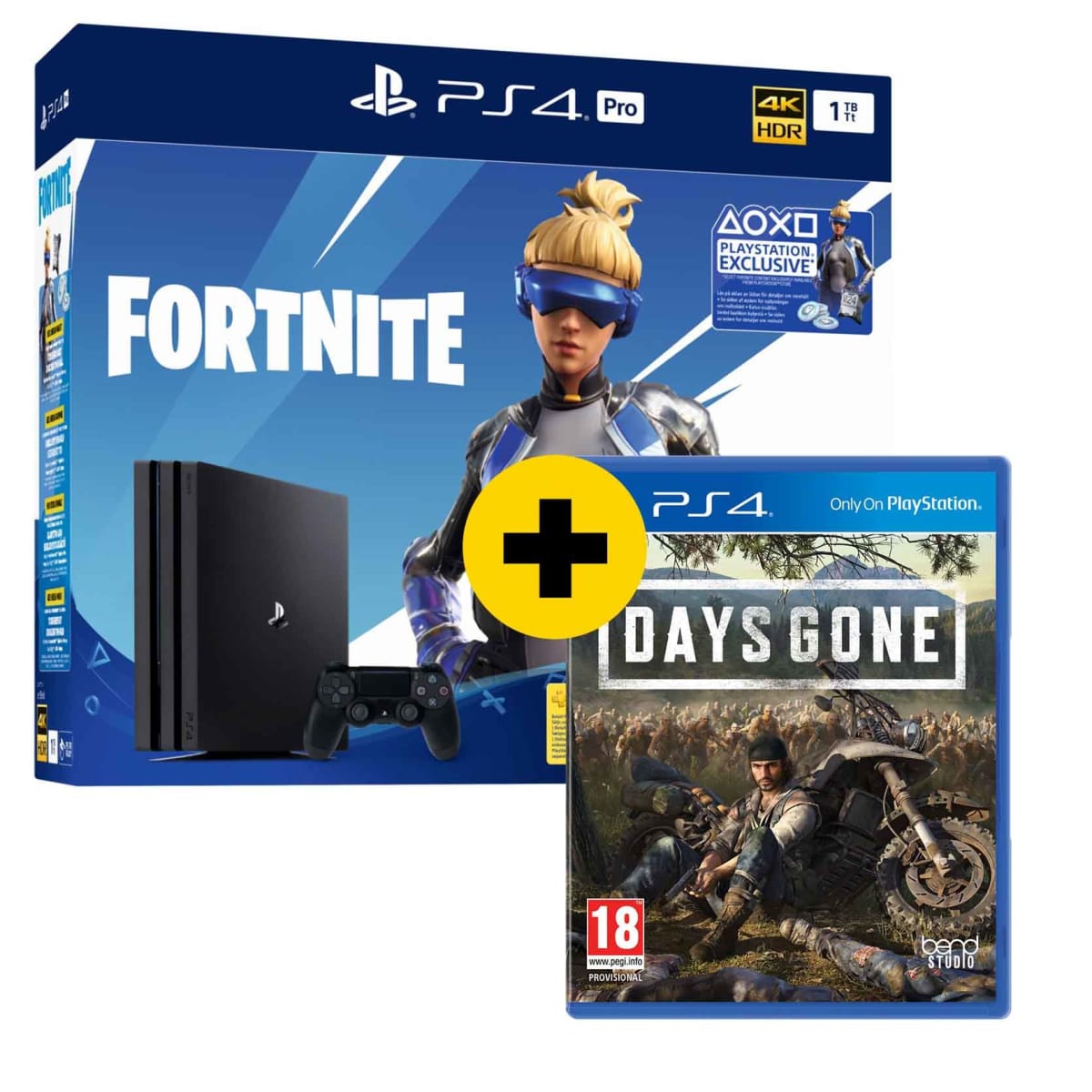 PS4 Pro 1tb Fortnite Bundle + Days Gone  verkkokauppa