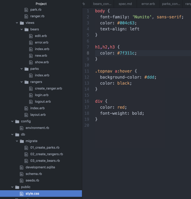 My very simple CSS file