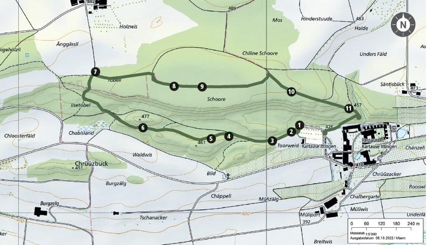 Karte Waldrundgang Kartause Ittingen