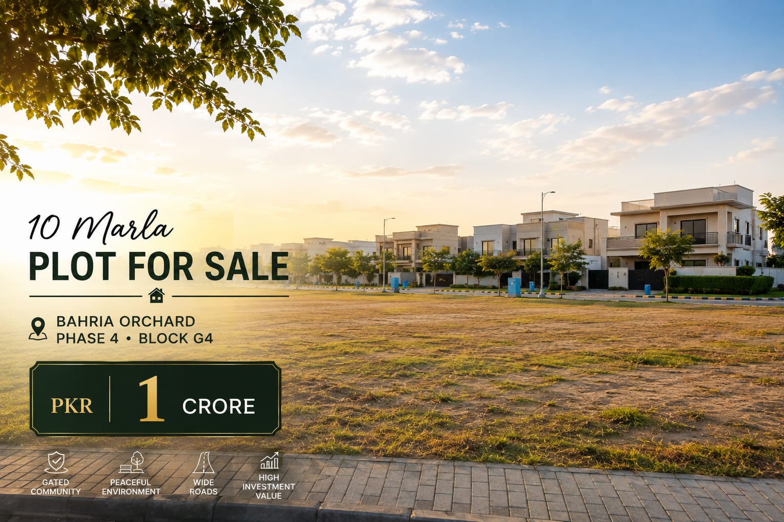 10 Marla Plot for Sale in Bahria Orchard Phase 4 G4