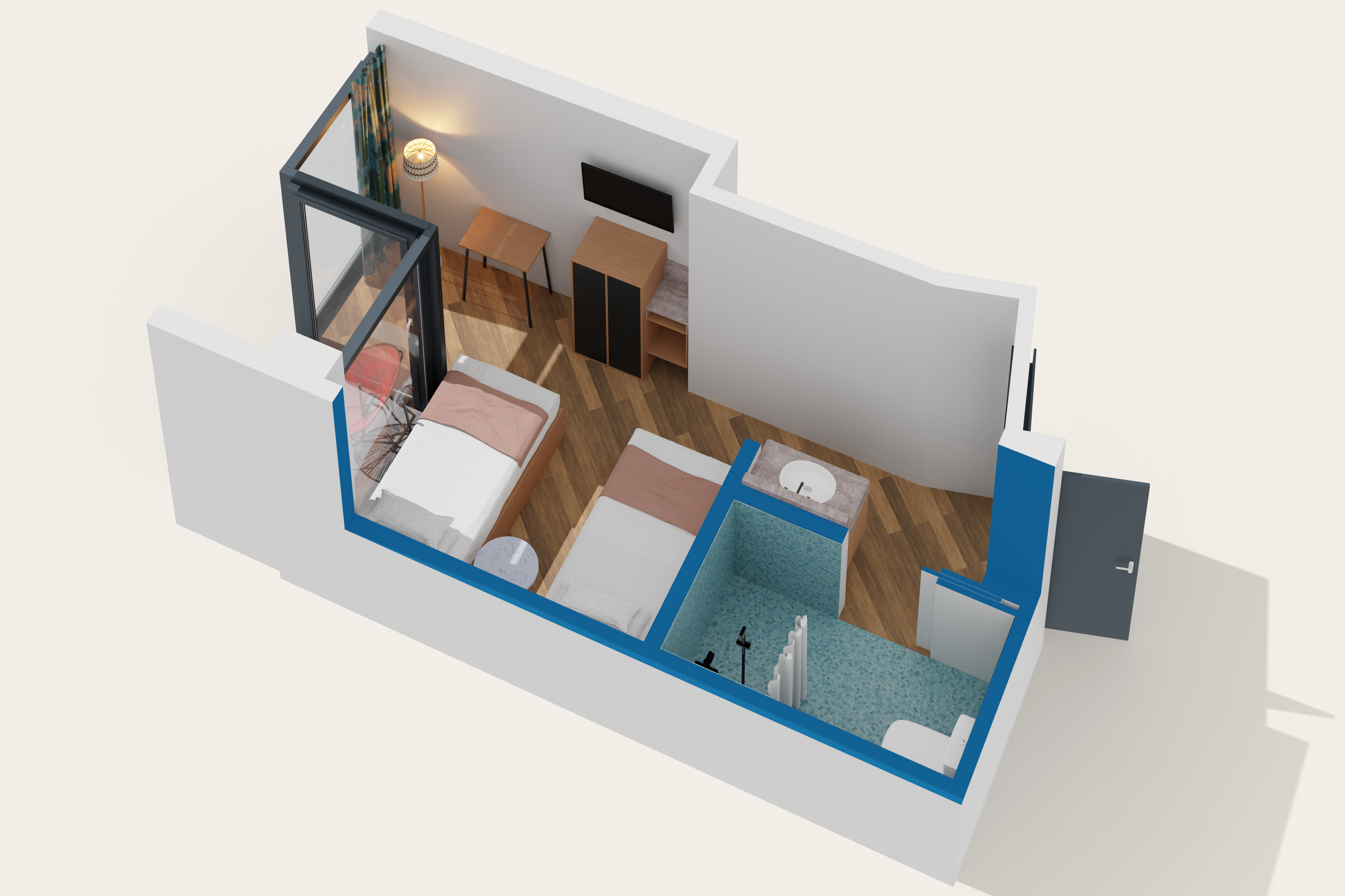 Accessible Room with Two Twins | 265 Sqft