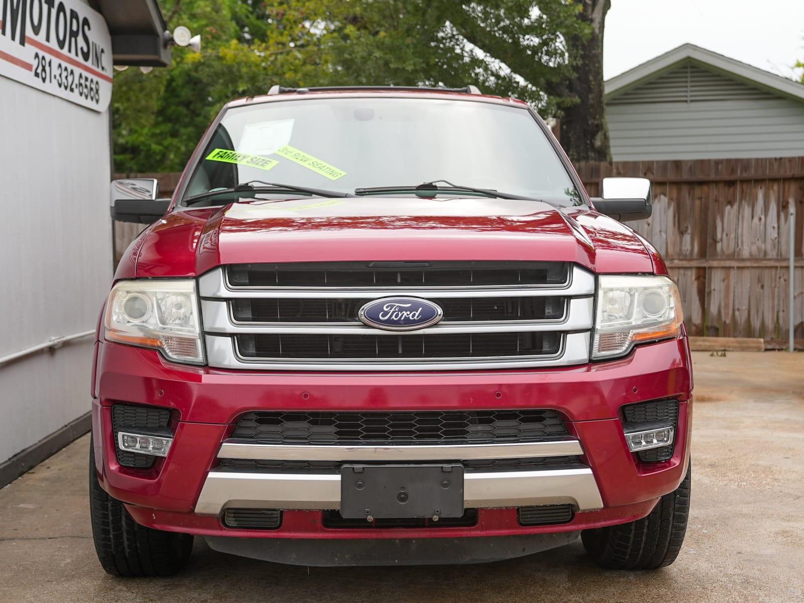 2015 Ford Expedition Platinum front view with headlights, previously sold at Testarossa Motors, League City TX