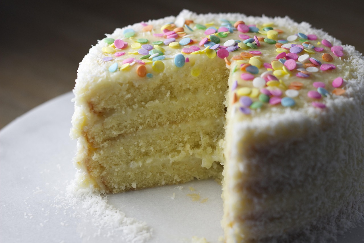 Coconut cake slice