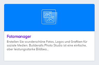 Builderall Fotomanager-Schaltfläche im Dashboard