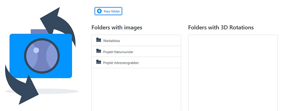 Auf dieser Seite können Sie eigene Foto-Ordner in der Builderall-Cloud anlegen