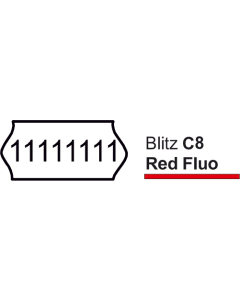 LABELS C8 RED FLUO BLITZ 26x12