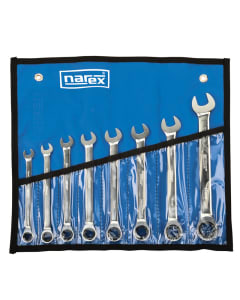 NAREX 859351 Combination ratcheting wrench set, (8pcs)