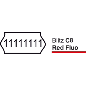 LABELS C8 RED FLUO BLITZ 26x12