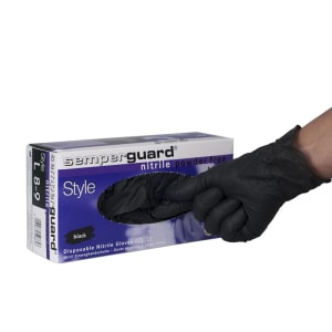 SEMPERGUARD 6-7S Γάντια Προστασίας, Νιτριλίου μιας Χρήσης Χωρίς Πούδρα 100 τεμάχια