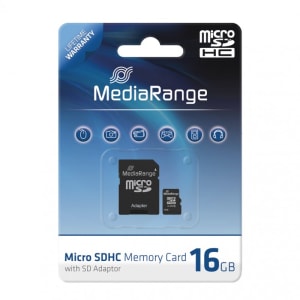 ΚΑΡΤΑ ΑΠΟΘΗΚΕΥΣΗΣ MediaRange 16GB Class 10 with SD adaptor