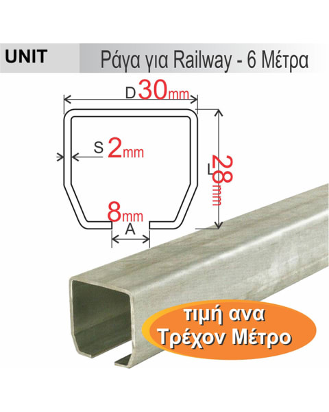 DELTA Ράγα για Railway - 1 Μέτρο - 30 x 28 x 2 - No 100