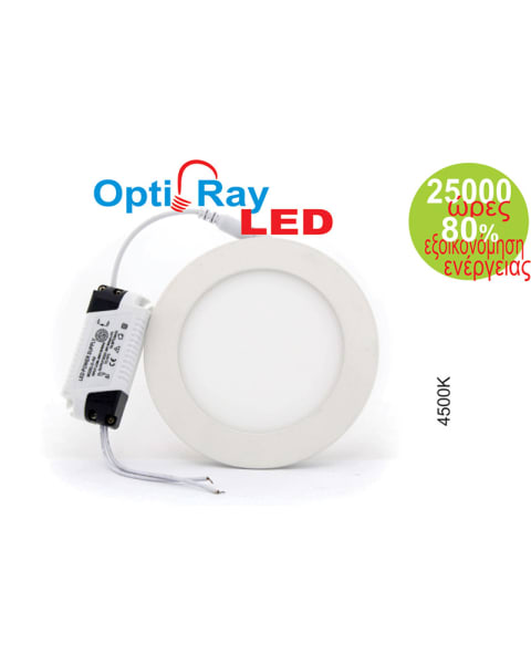 GK POWER Υψηλής φωτεινότητας λεπτός στρογγυλός led προβολέας 18W ø225mm -Φυσικό φως