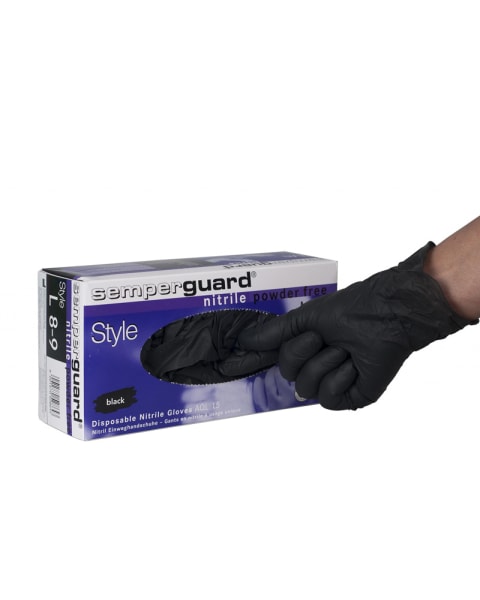 SEMPERGUARD 6-7S Γάντια Προστασίας, Νιτριλίου μιας Χρήσης Χωρίς Πούδρα 100 τεμάχια