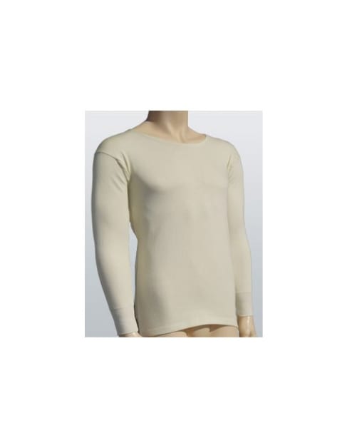 WOOL UNDERSHIRT LONG SLEEVES -  BEIGE COLOR -Large