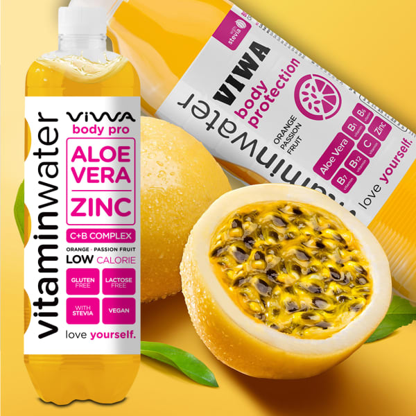 VIWA VITAMIN WATER BODY PRO ORANGE/PASSION FRUIT & ALOE 0.6L