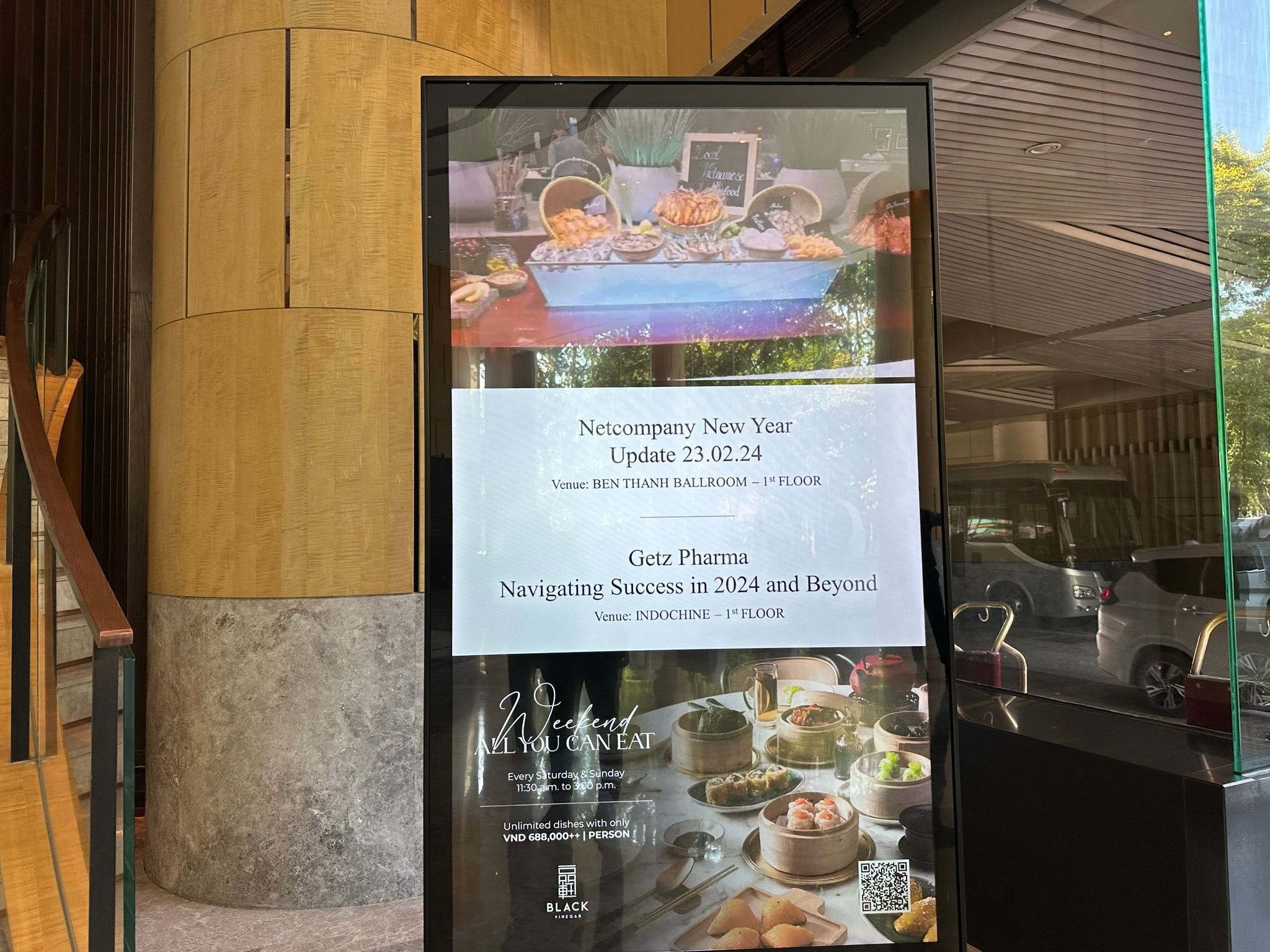 The event is hosted in the Ben Thanh Ballroom inside the building.