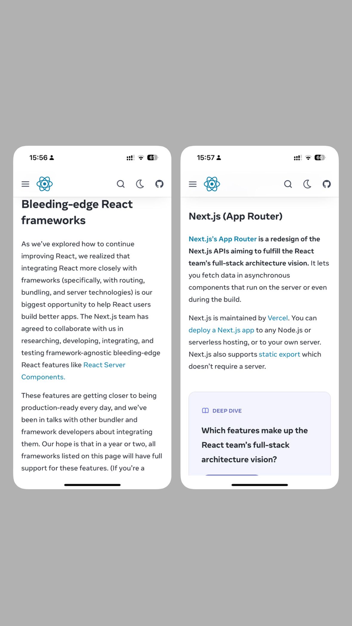 Nhiều tính năng mới được xây dựng, nghiên cứu, tích hợp và kiểm thử của React được kết hợp cùng đội ngũ Next.js
