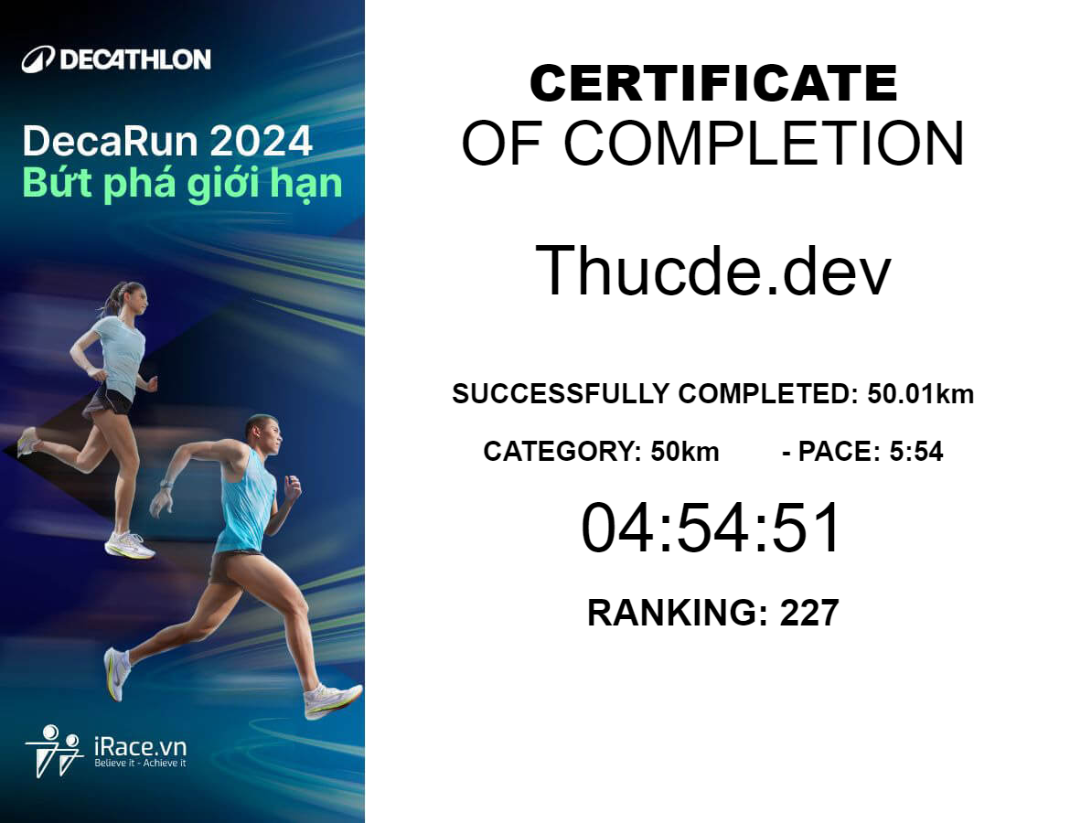 Thấy pace ấn tượng chưa, ng bth sẽ bảo là hack =))