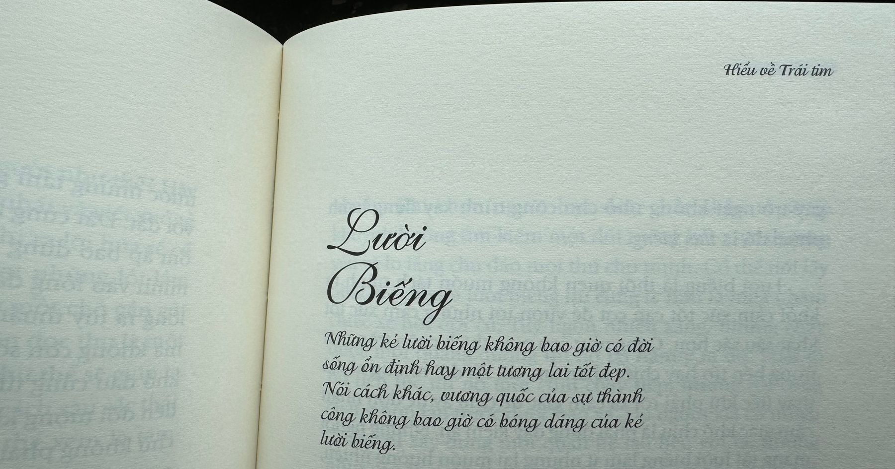 A chapter book: Hiểu về trái tim - thầy Minh Niệm - Lười biếng