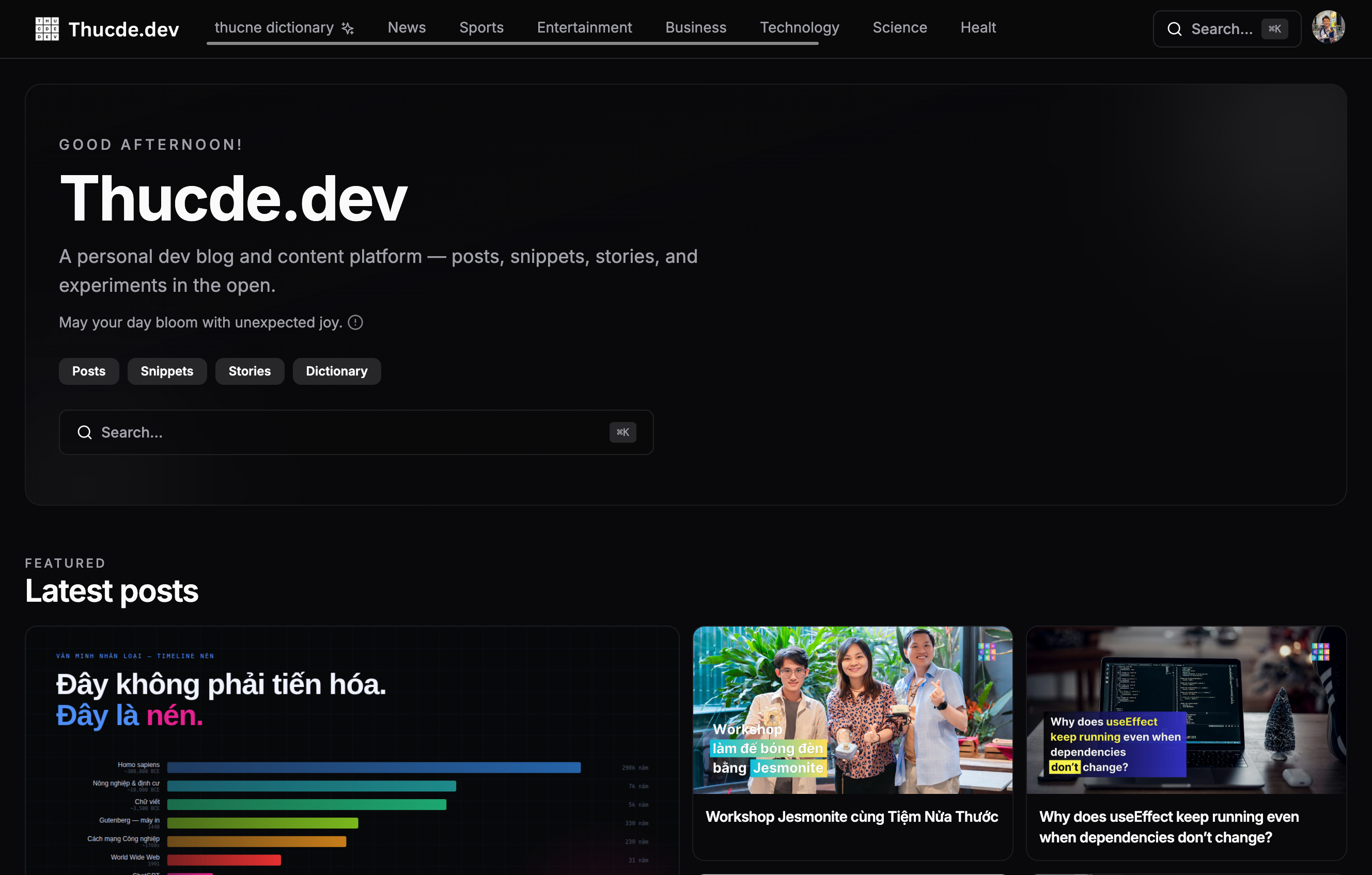 Thucde.dev Landing Page Thucde.dev Landing Page