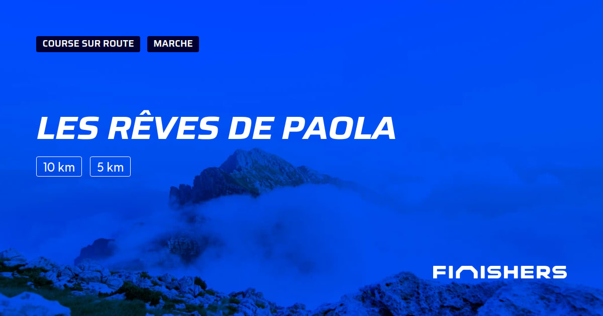 🏃 Les rêves de Paola 2025 Parcours, inscriptions & résultats Finishers