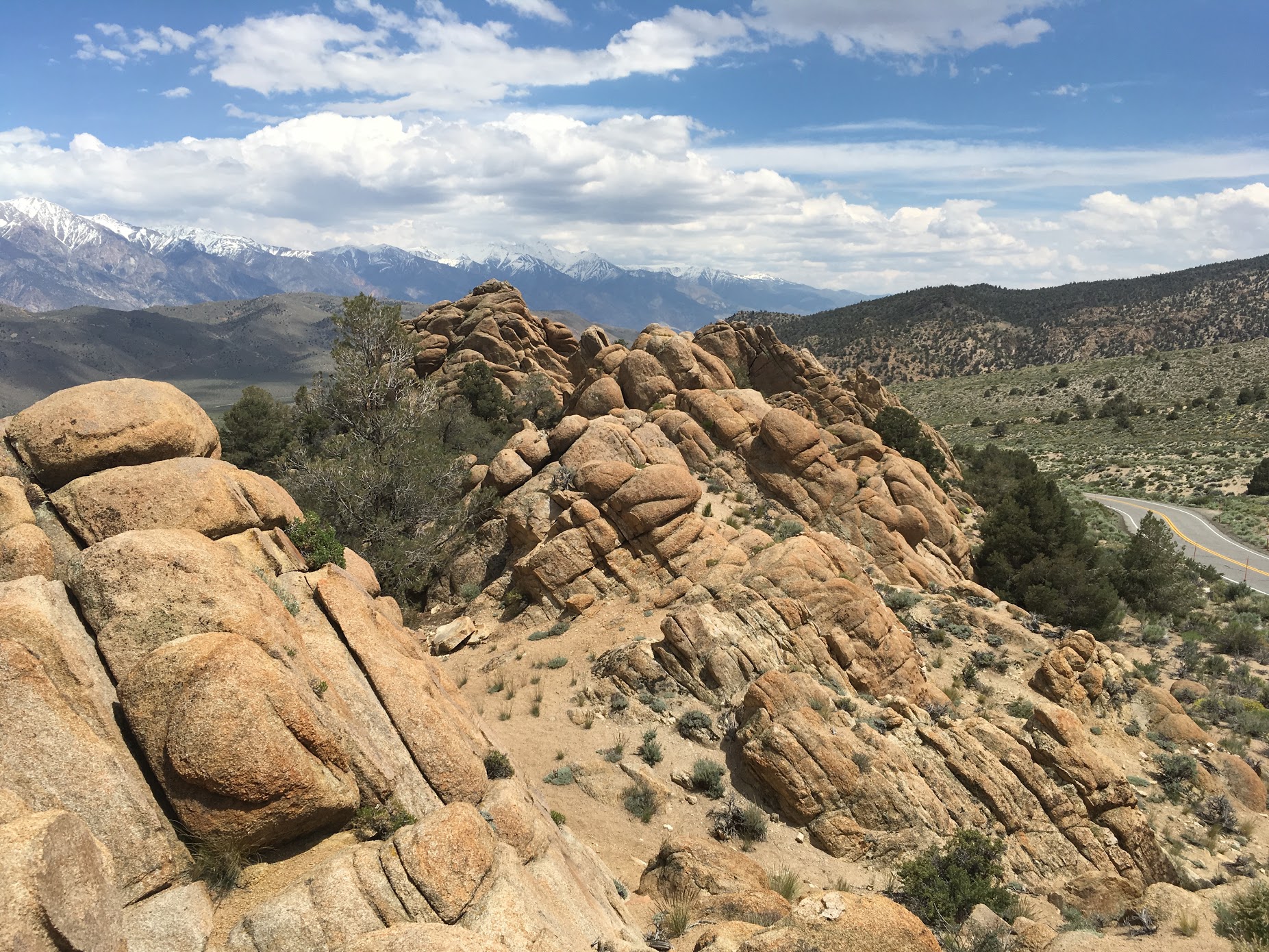 A random, cool rock formation next to the highway.