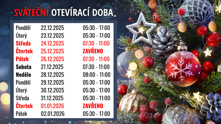 Sváteční otevírací doba