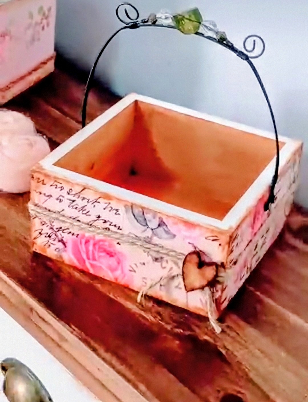 Cajoncito Organizador chico con manija de alambre