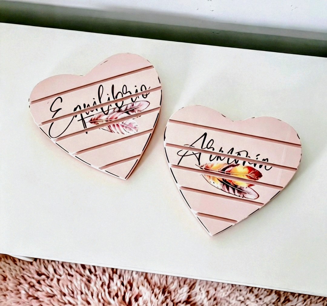 Posa taza corazon x 2